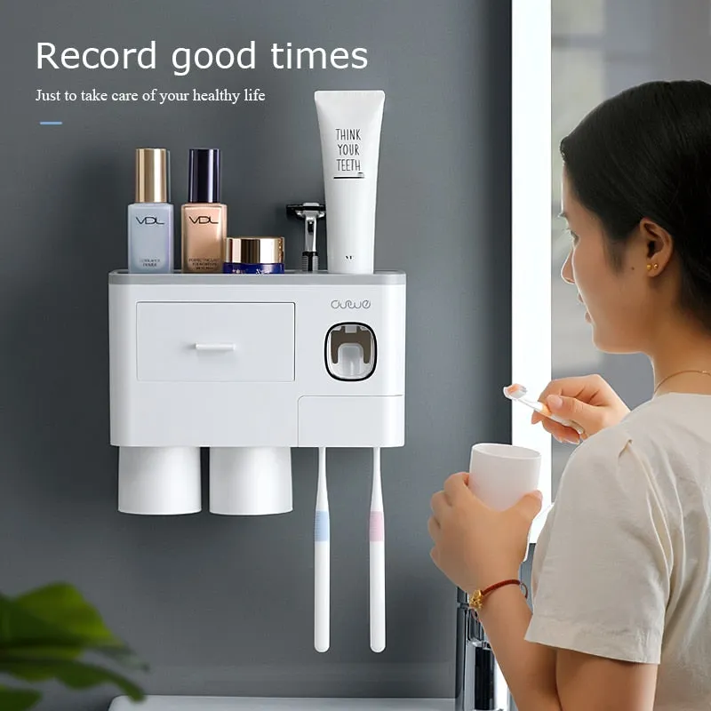 Magnetic Adsorption Inverted Toothbrush Holder