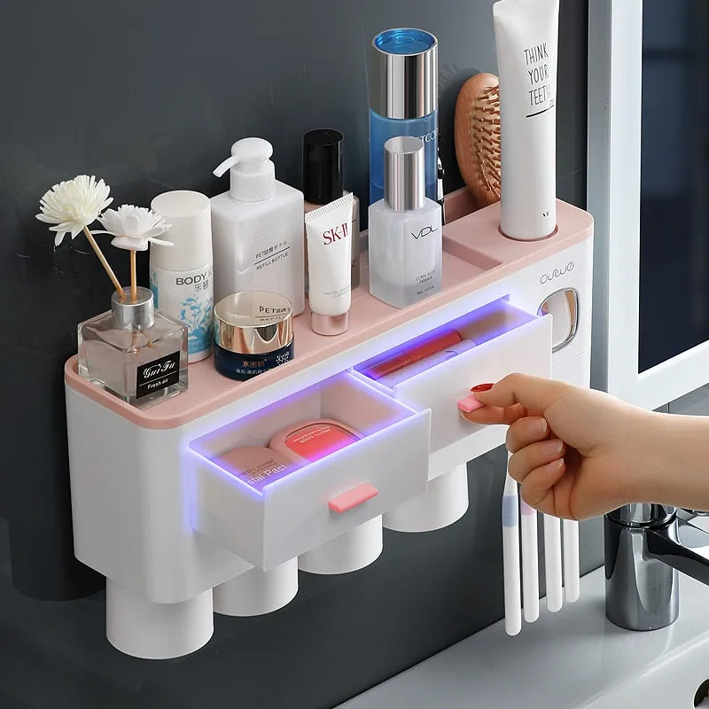 Magnetic Adsorption Inverted Toothbrush Holder