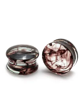 Maroon Smoke Pyrex Glass Plugs