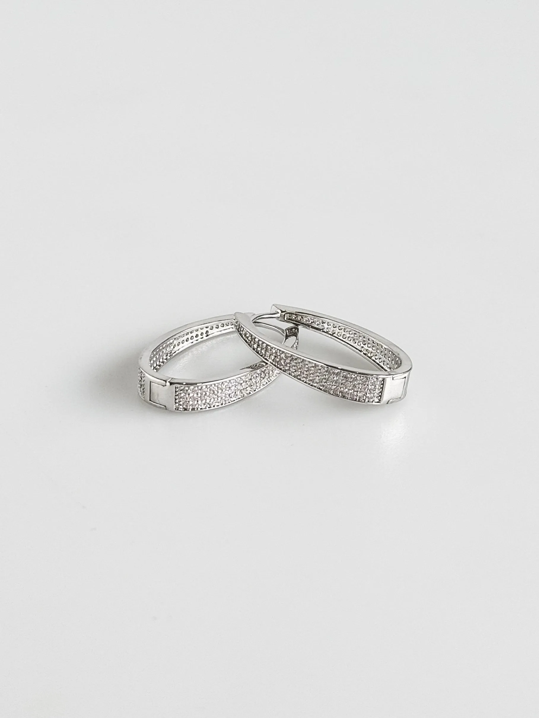 Micropave Teardrop Hoop Earring