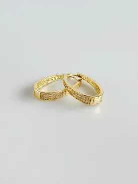 Micropave Teardrop Hoop Earring