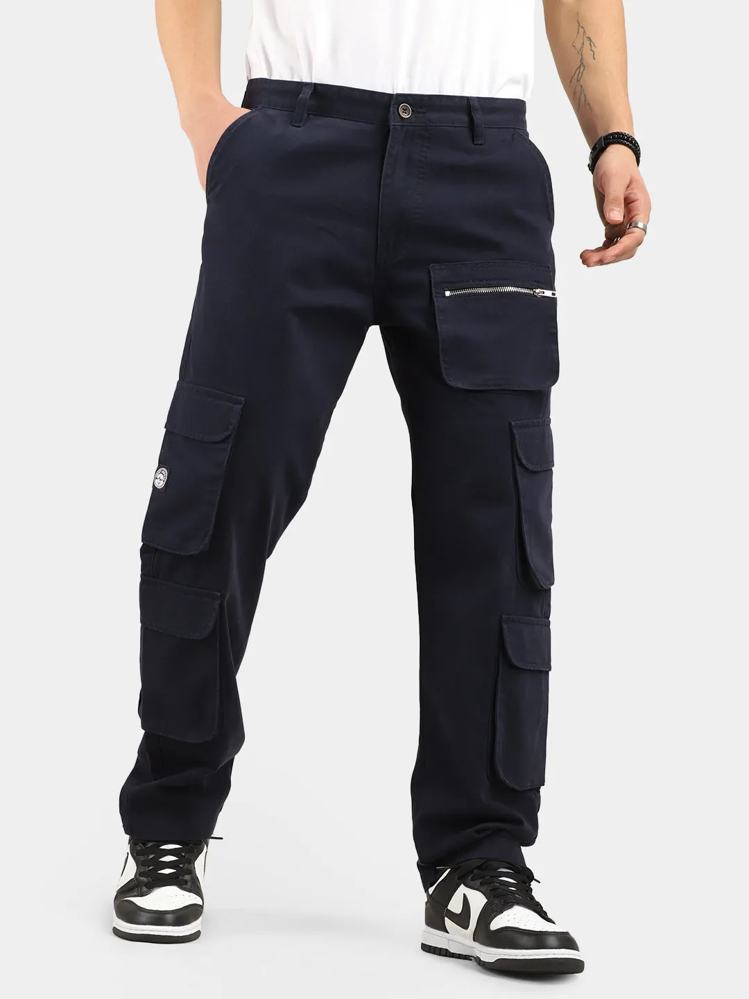 Navy Blue Baggy Fit Warrior Cargo