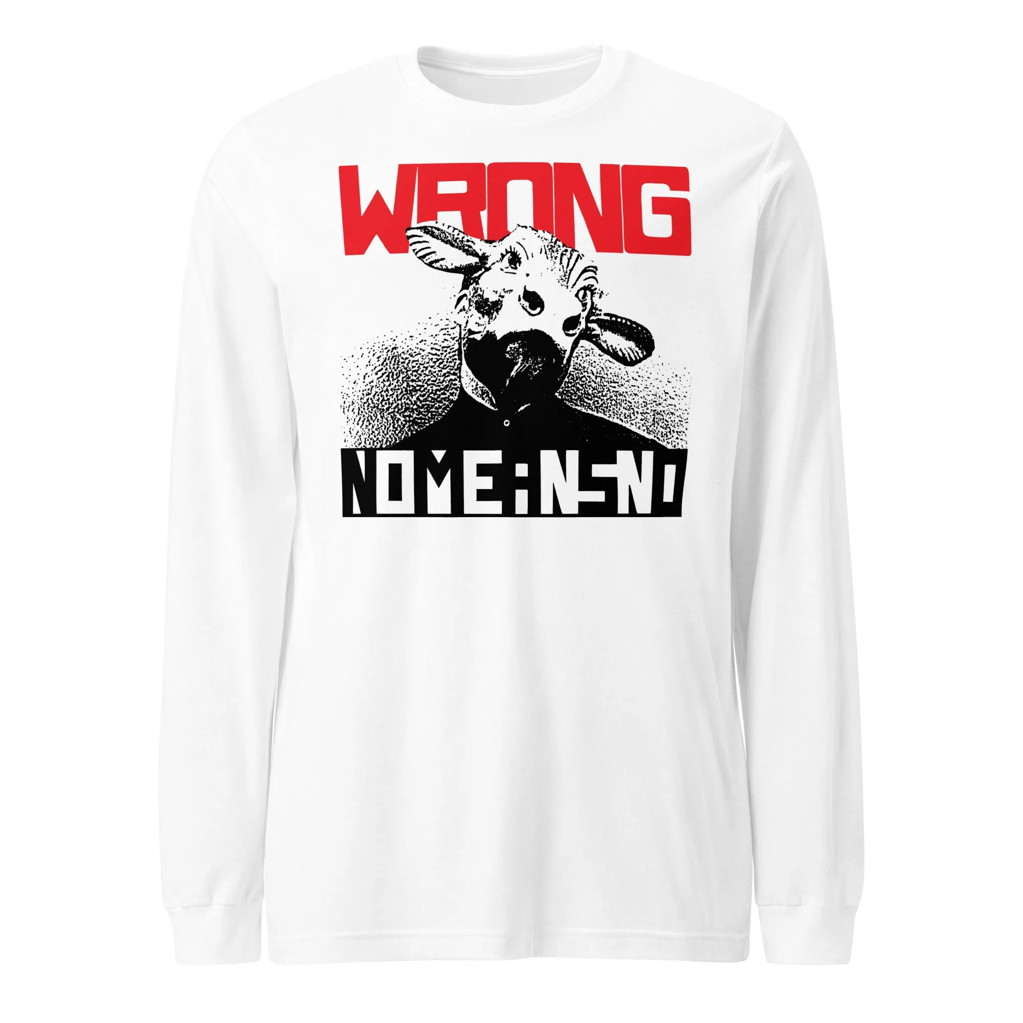 NOMEANSNO "Wrong" White Long Sleeve T-Shirt