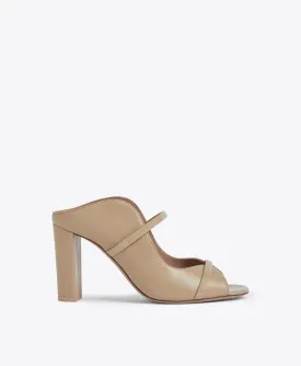 Norah 85 Beige Leather Sandals