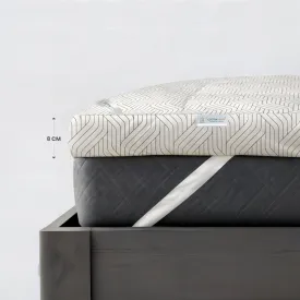 Off-White And Black Geometric Mattress Topper with 2 Pillow Cover - 120x200 8cm