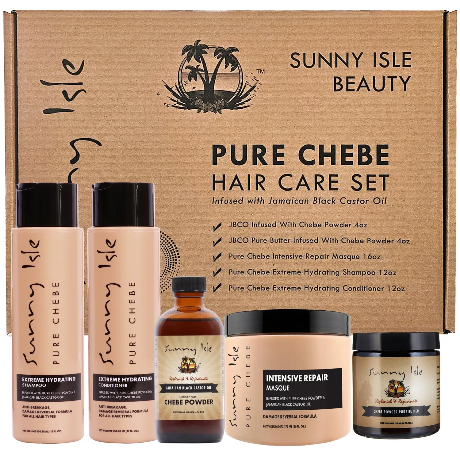 Pure Chebe Hair Care 5-Piece Boxed Bundle Gift Set