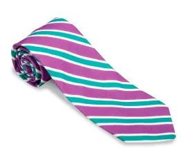 Purple/Green Clearwood Stripes Necktie - F5274