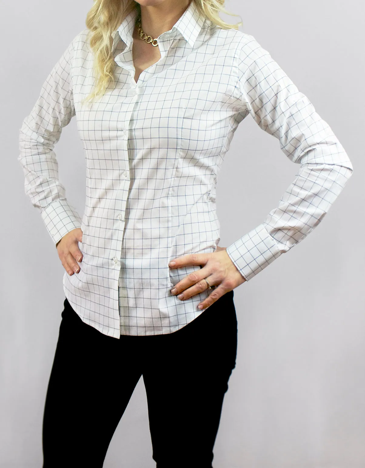 "Trumbull" - Women's Gray Windowpane: No Sweat