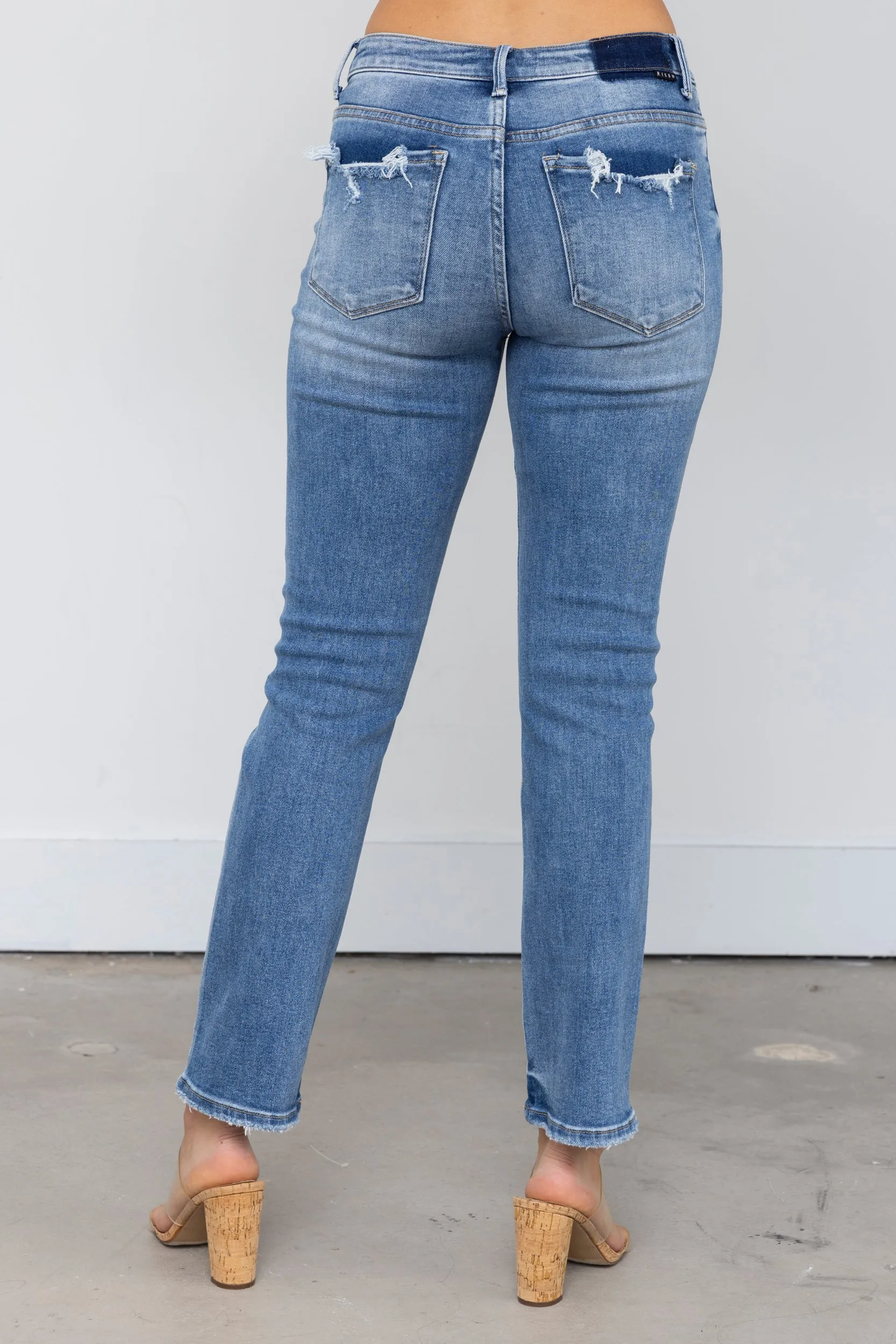 SALE - Everly Risen Mid Rise Straight Leg Jeans