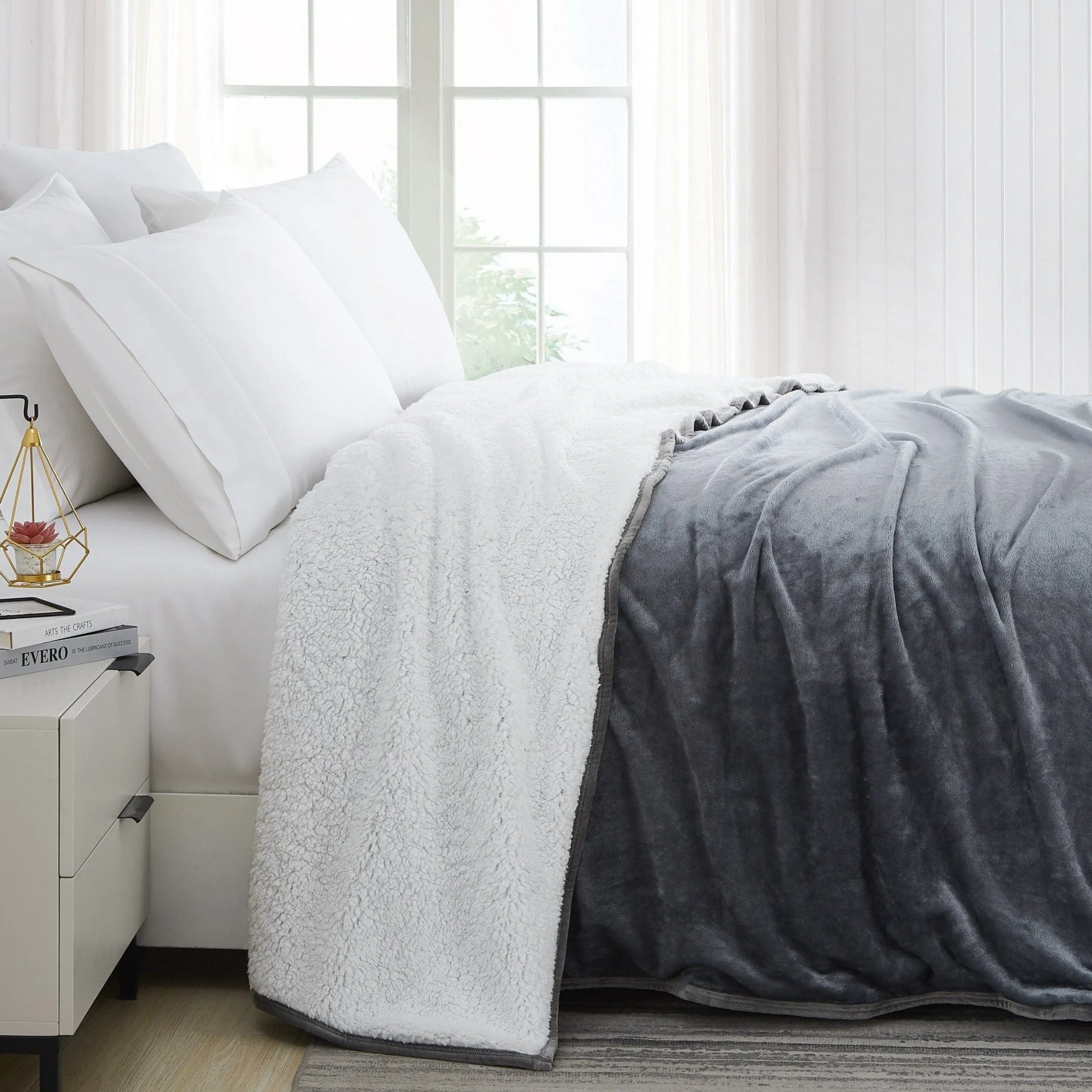 Sherpa-Fleece Oversized Reversible Blankets and Throws