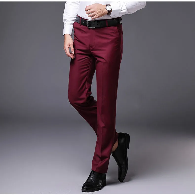 Slim straight trousers suit to work suit men's business