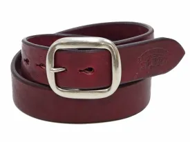 Studio D'artisan leather Belt Natural Plant Dyed Leather Belt Men's Ccasual 38mm Wide/4.2mm Thick Bend Leather with Oval Buckle SP-100A Brownish Earth-Colored Red