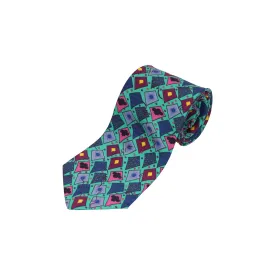 Teal Silk Printed Tie