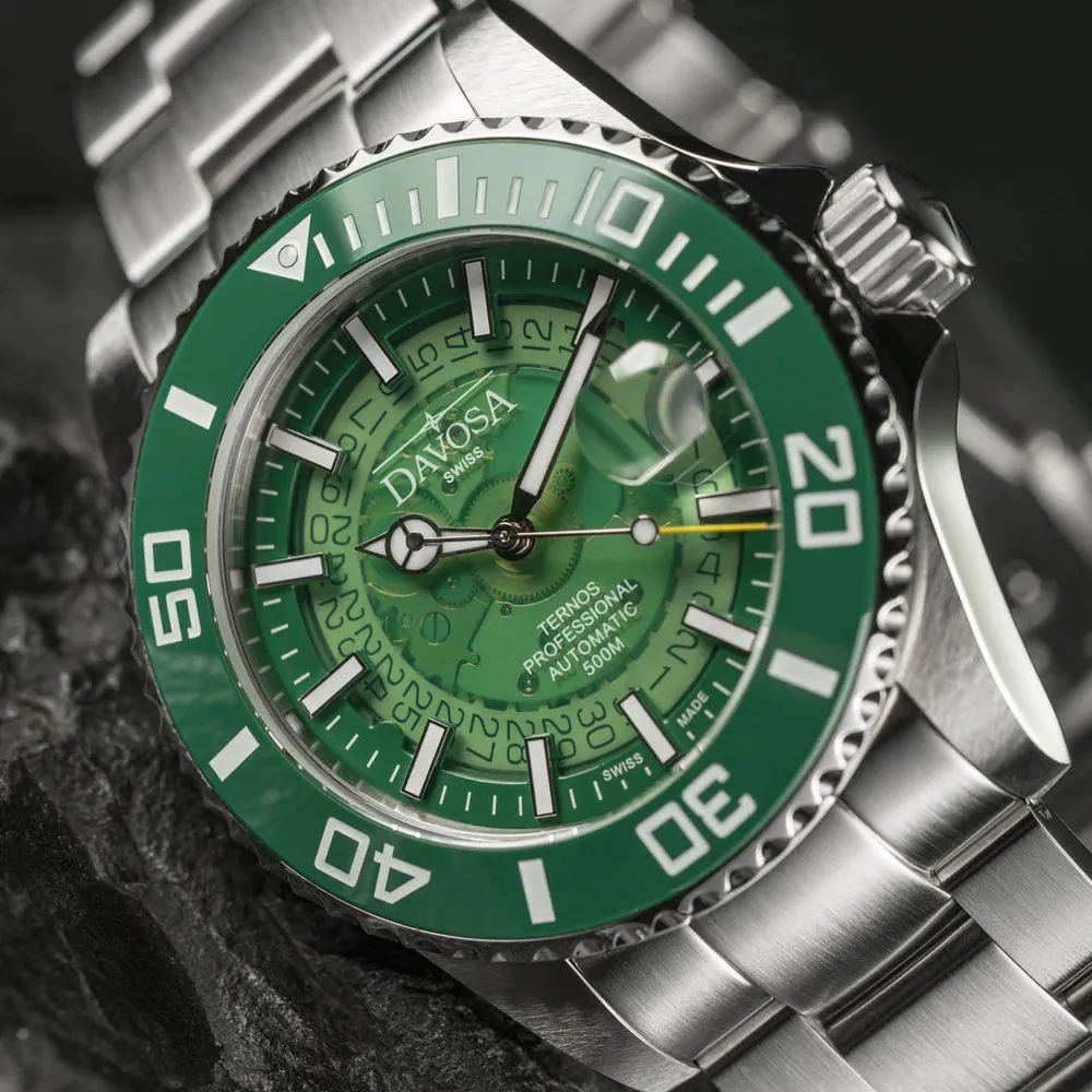 Ternos Professional Auto Nebulous 500m Green Diving Watch 16153570