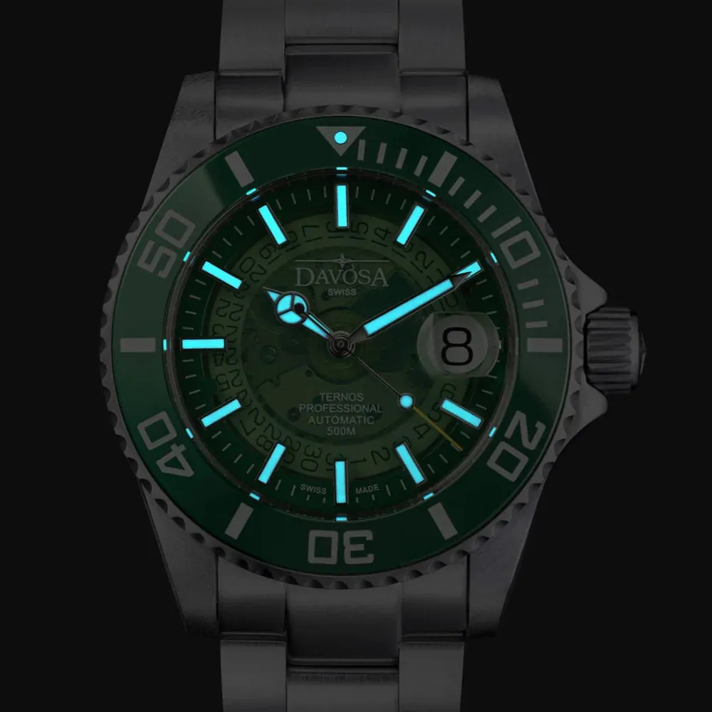 Ternos Professional Auto Nebulous 500m Green Diving Watch 16153570