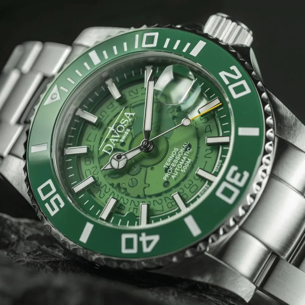 Ternos Professional Auto Nebulous 500m Green Diving Watch 16153570