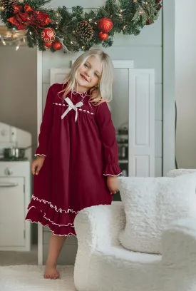 The Original Clara Nutcracker Gown Long Sleeve in Merry Maroon