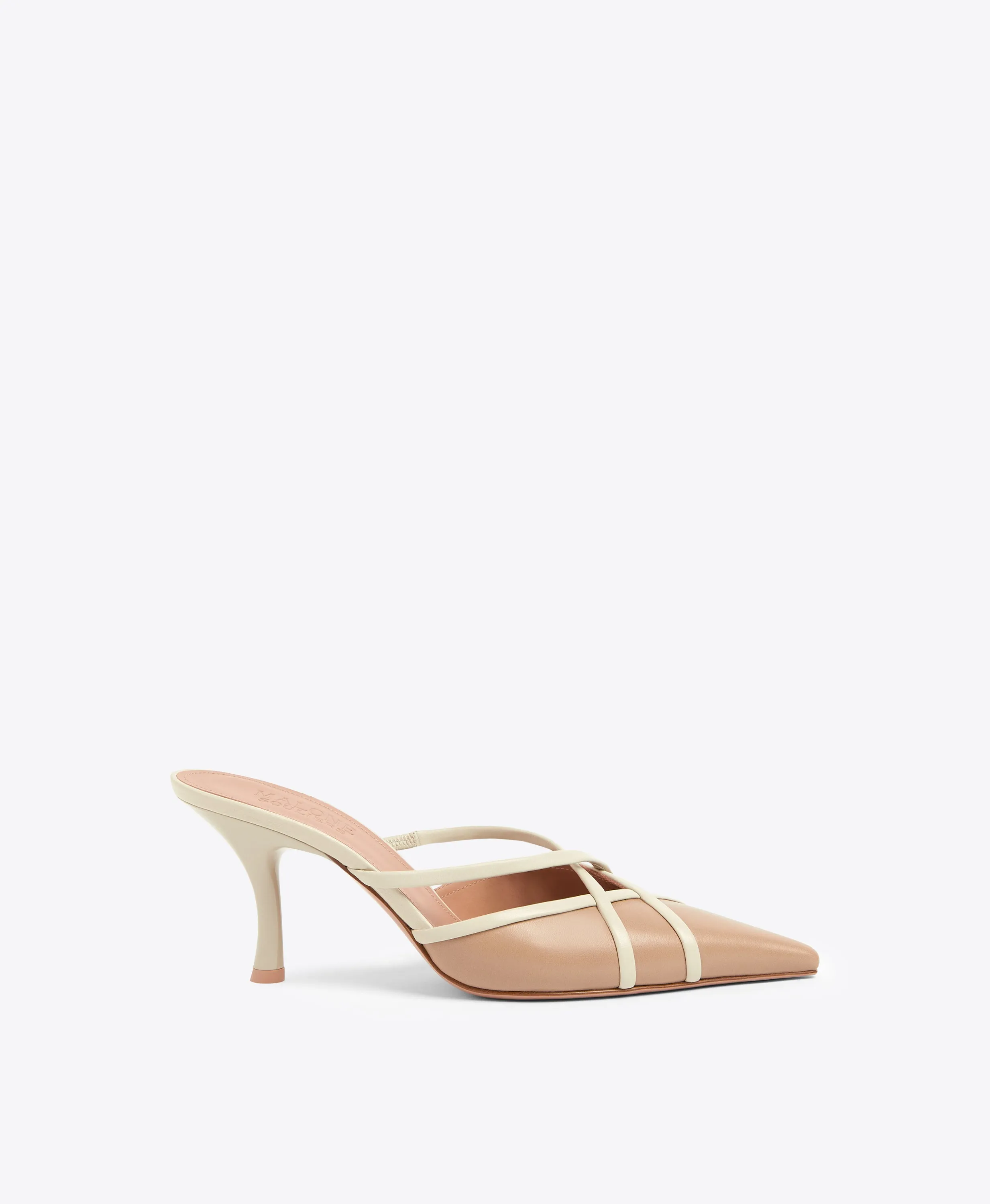 Vera 70 Beige Leather Mules