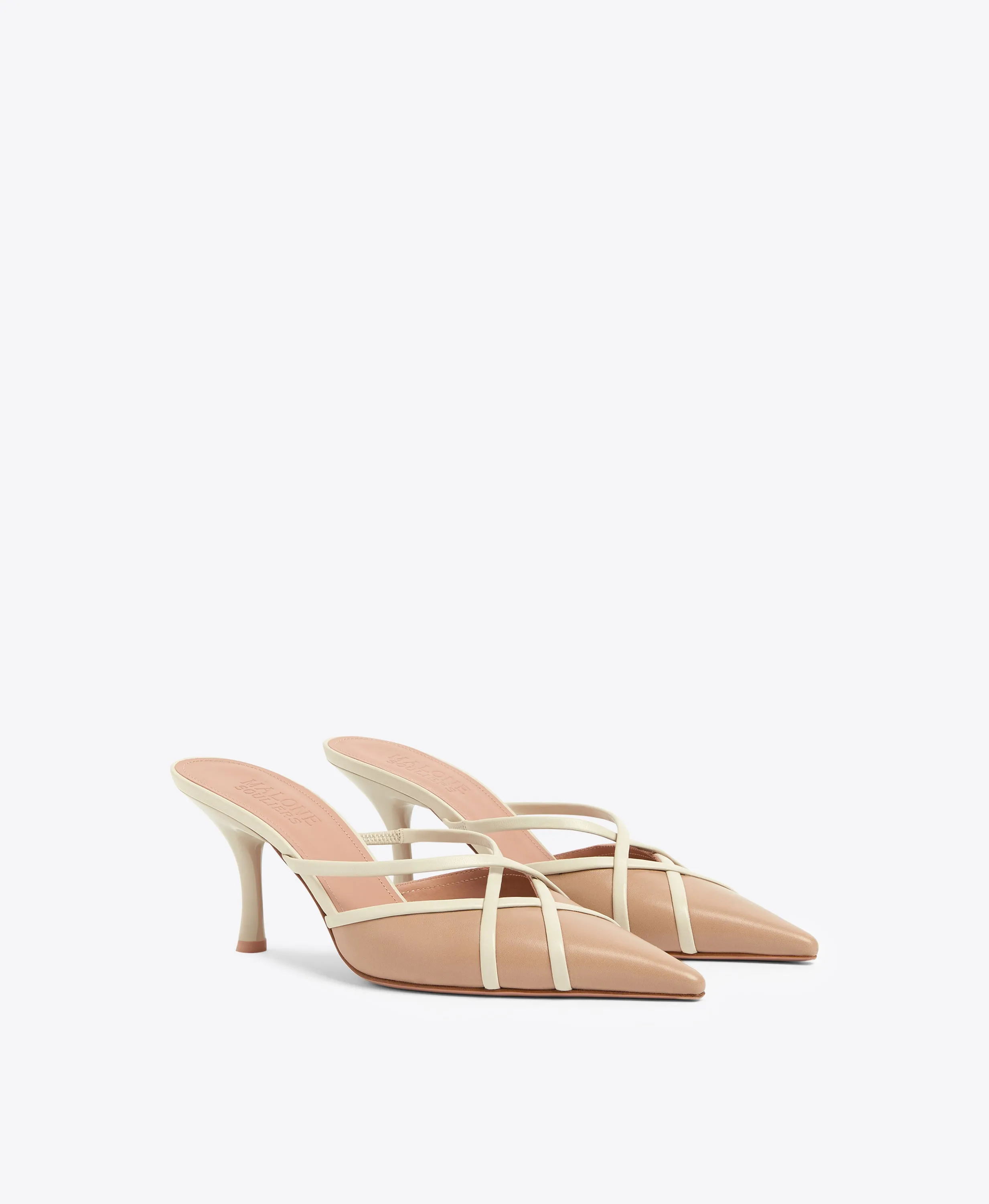 Vera 70 Beige Leather Mules