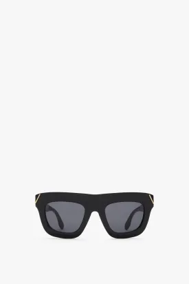 Wide Square Eye Sunglasses In Black