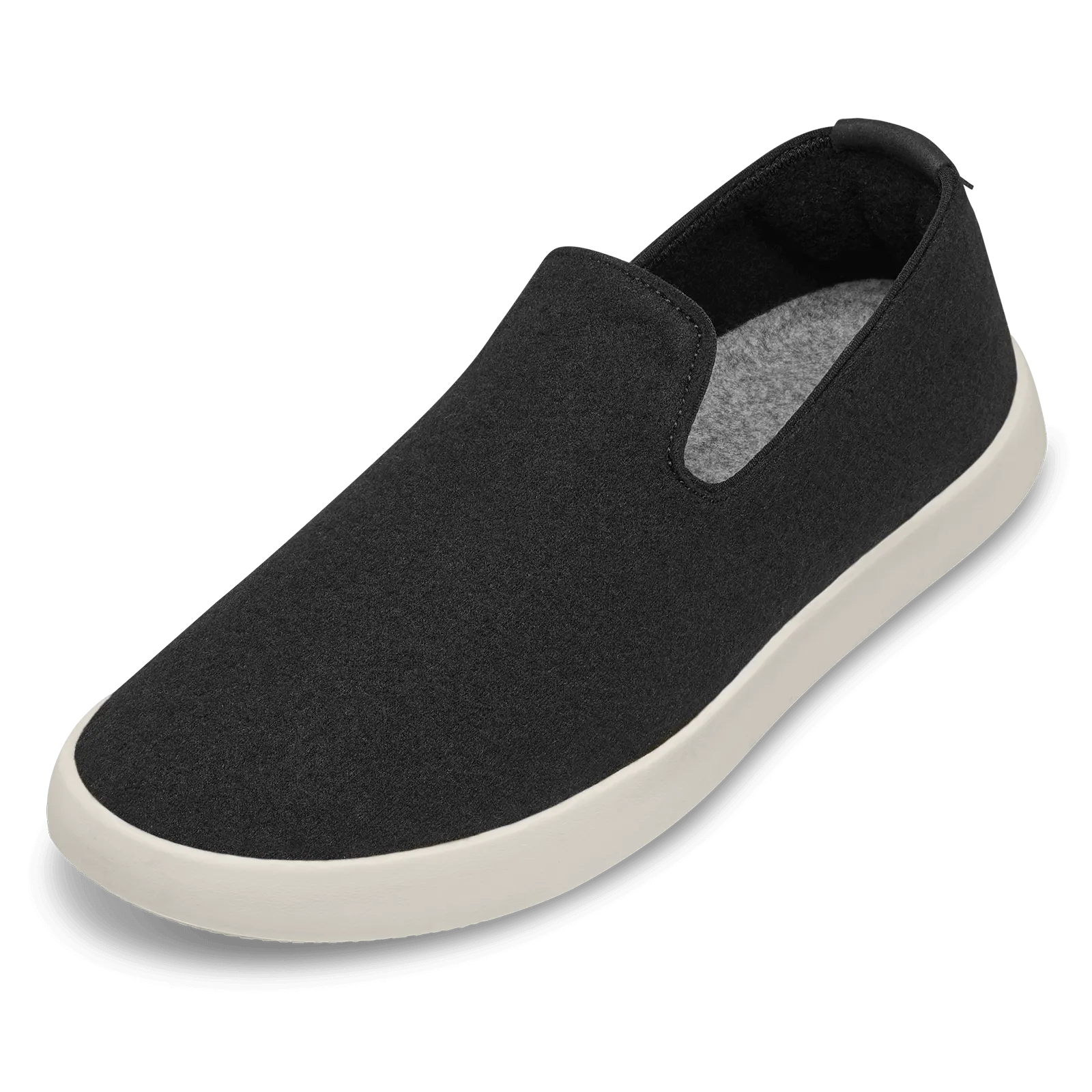 Women's Wool Loungers - True Black (Cream Sole)